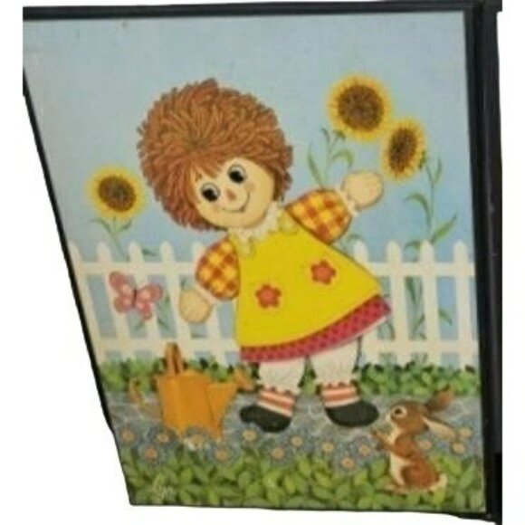 Vintage Raggedy Ann and Andy Prints By Lyn and Raggedy Ann and Andy Ceramic Plaq - Picture 2 of 4